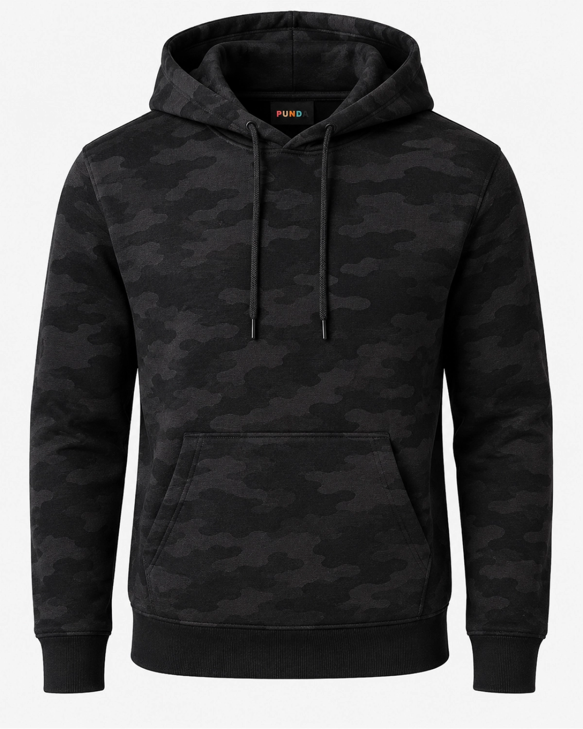 PUNDA Pullover Hoodie Black Camo Depan
