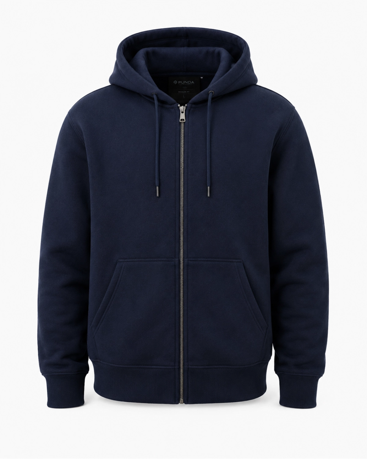 PUNDA Zip Hoodie Navy Depan